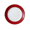 A Home Like Alice Red Textured Rim Ceramic Dinner Plate Set (4-Piece)
