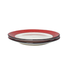 A Home Like Alice Red Textured Rim Ceramic Dinner Plate Set (4-Piece)